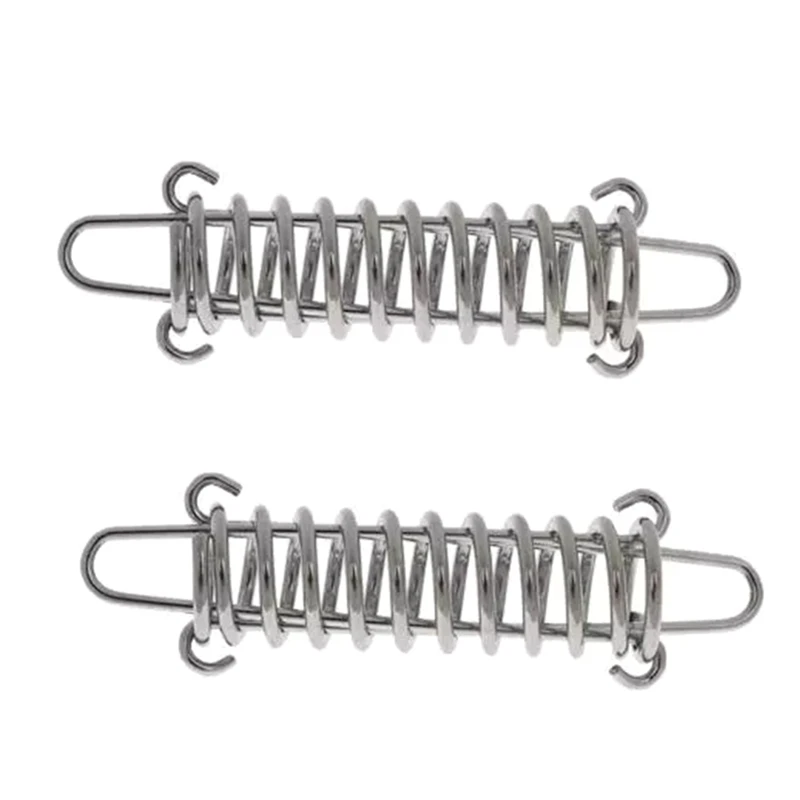 

2pcs Stainless Steel Wind Rope Buckle Spring Hook Tent Spring Tensioner for Outdoor Camping Hiking Travel