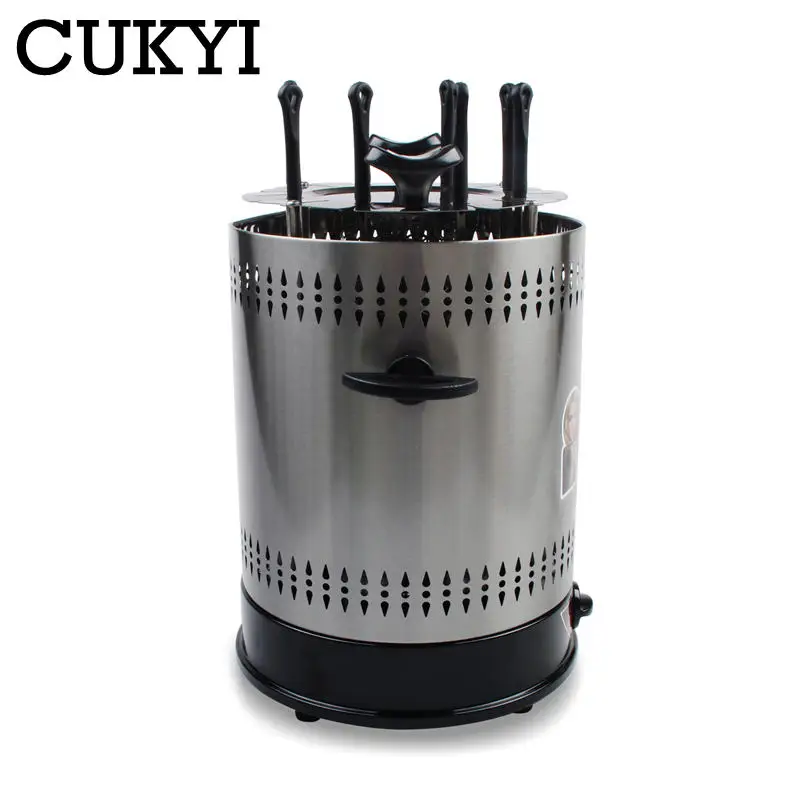 cukyi electric grill 6810 sticks automatic revolving vertical grill timing barbecue tools smokeless mutton bbq skewers machine free global shipping