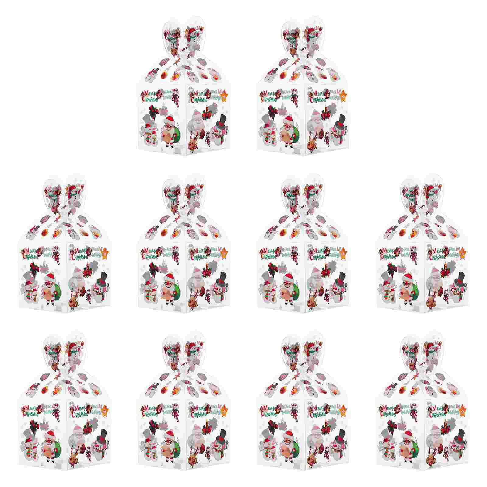 

10 Pcs Christmas Elements Decoration Creative Candy Party Favors PVC Box