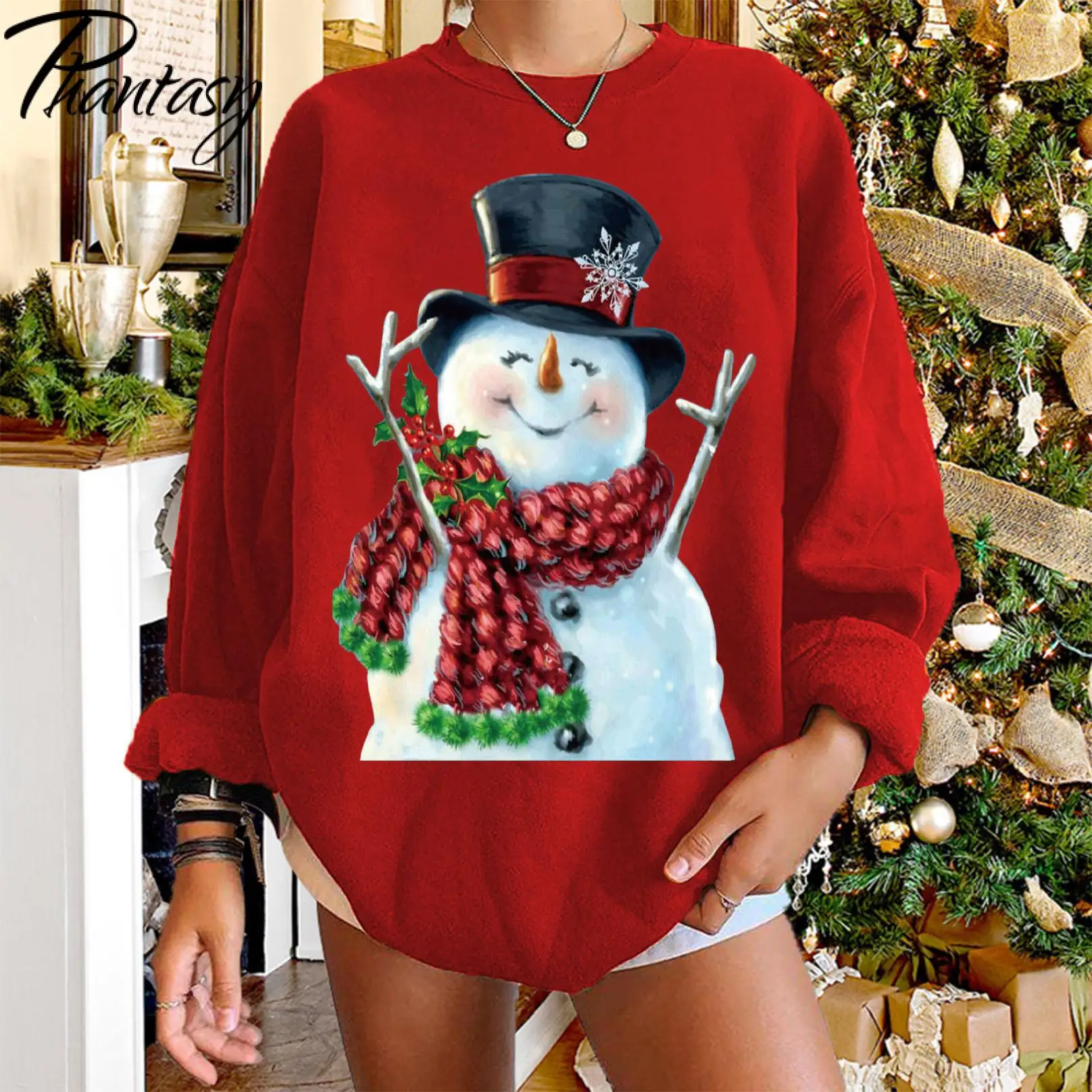 

Phantasy Christmas Ugly Sweaters Xmas Snowman Printed Sprots Pullovers Women Men Couple Sweater and Team Jersey Casual Tops Wear