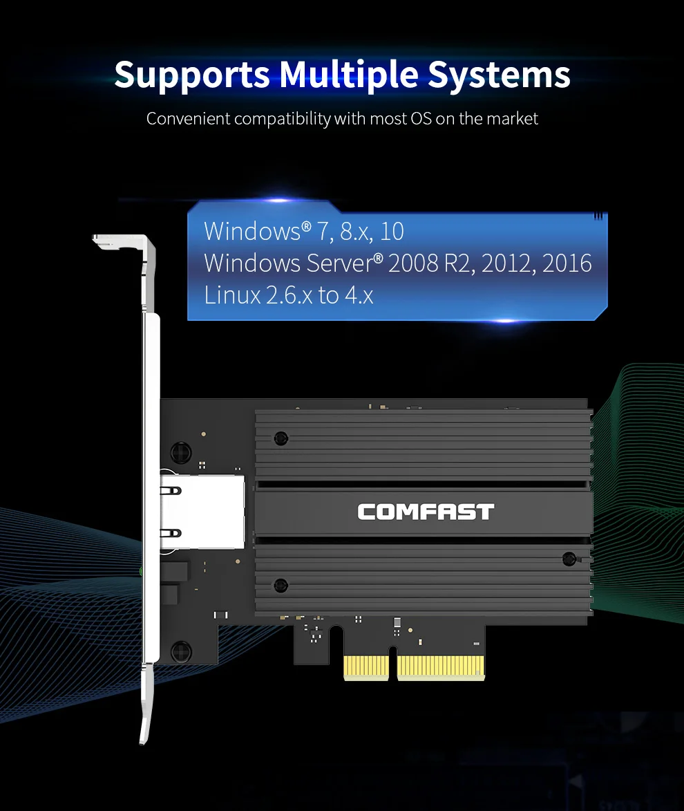 Сетевая карта Gigabit 2500 Мбит/с/10 Гбит/с Ethernet PCI Express игровой адаптер для настольного