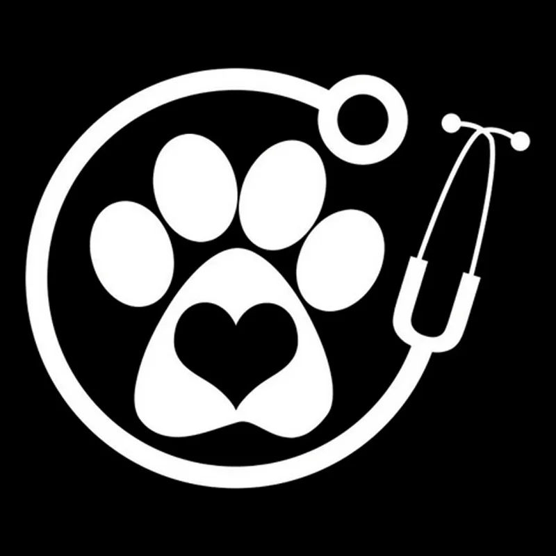 

Car Stickers Veterinary Personality PVC Car Decoration Car Accessories Stickers Waterproof Sunscreen Black/white,13x11cm
