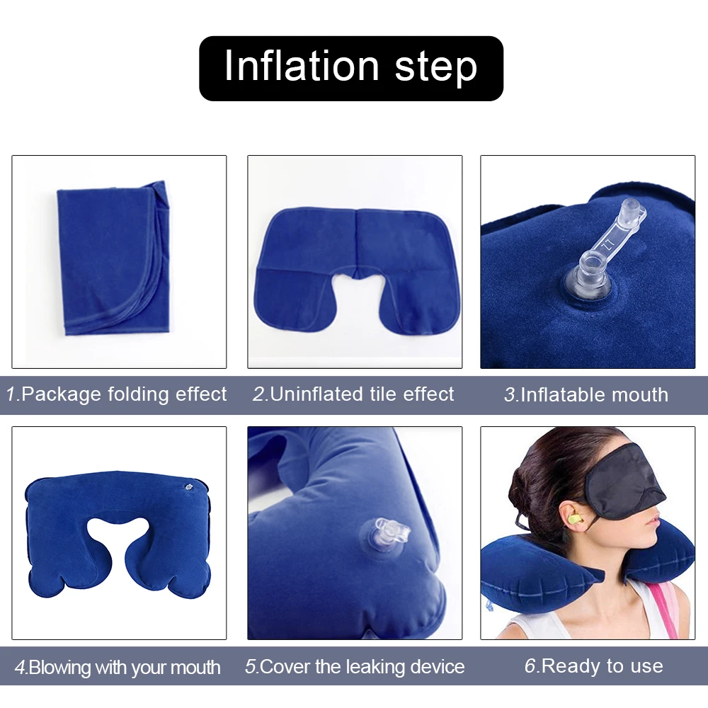 U-образная Подушка маска для глаз затычки ушей набор надувных подушек шеи подушка