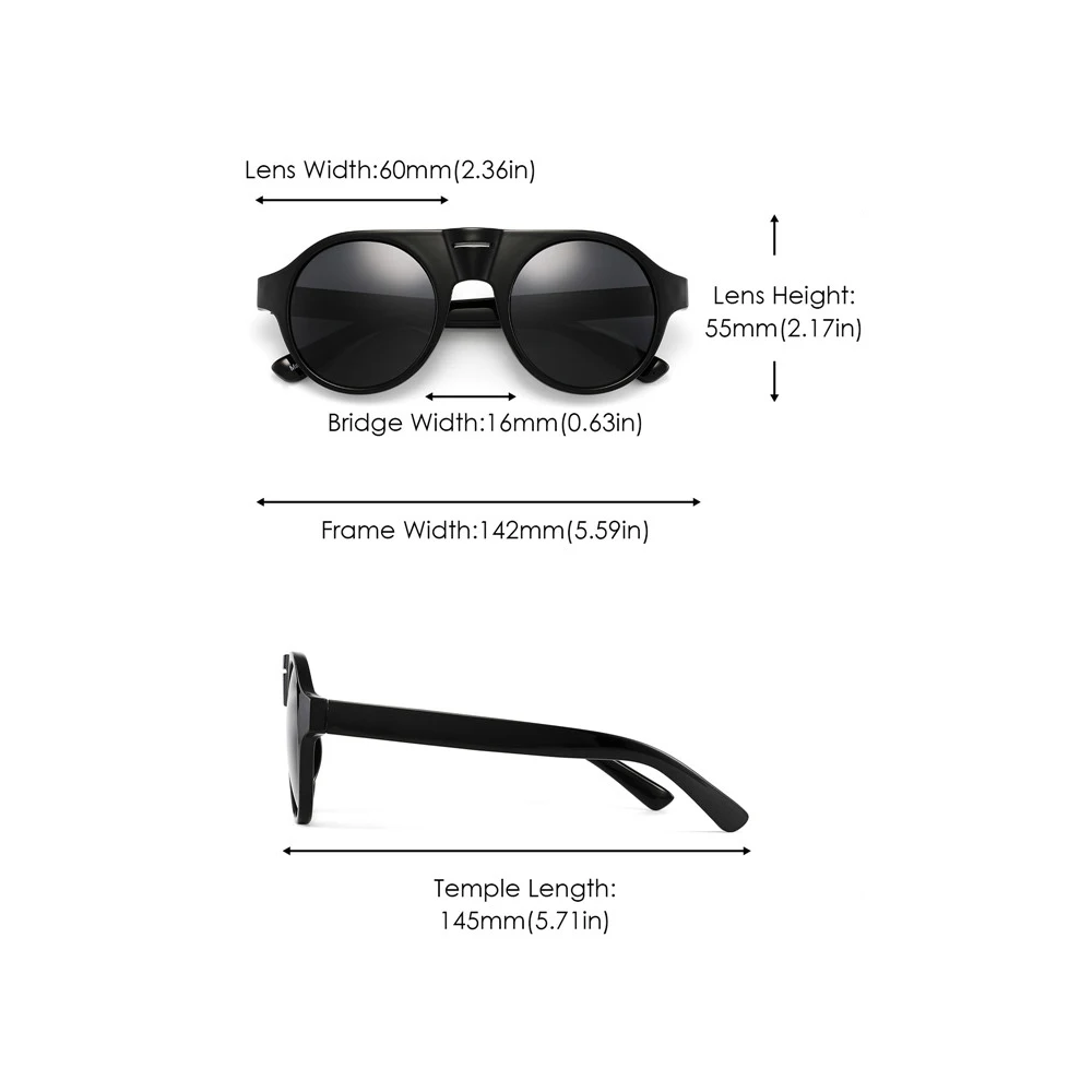 

JM Round Polarized Sunglasses for Women Men ZTPT0922