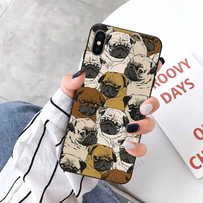 

Frenchies Pretty puppy Pug Bulldog Novelty Phone Cases for iPhone 11 12 mini pro XS MAX 8 7 6 6S Plus X 5S SE 2020 XR