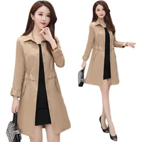 womens cloak 2021 spring and autumn mid length solid color elegant temperament thin cloak fashionable jacket with liner