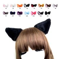 fashion fluffy halloween party cat faux fox fur ears costume hairpin hairband blackwhitepurpleblueblack cute 2020
