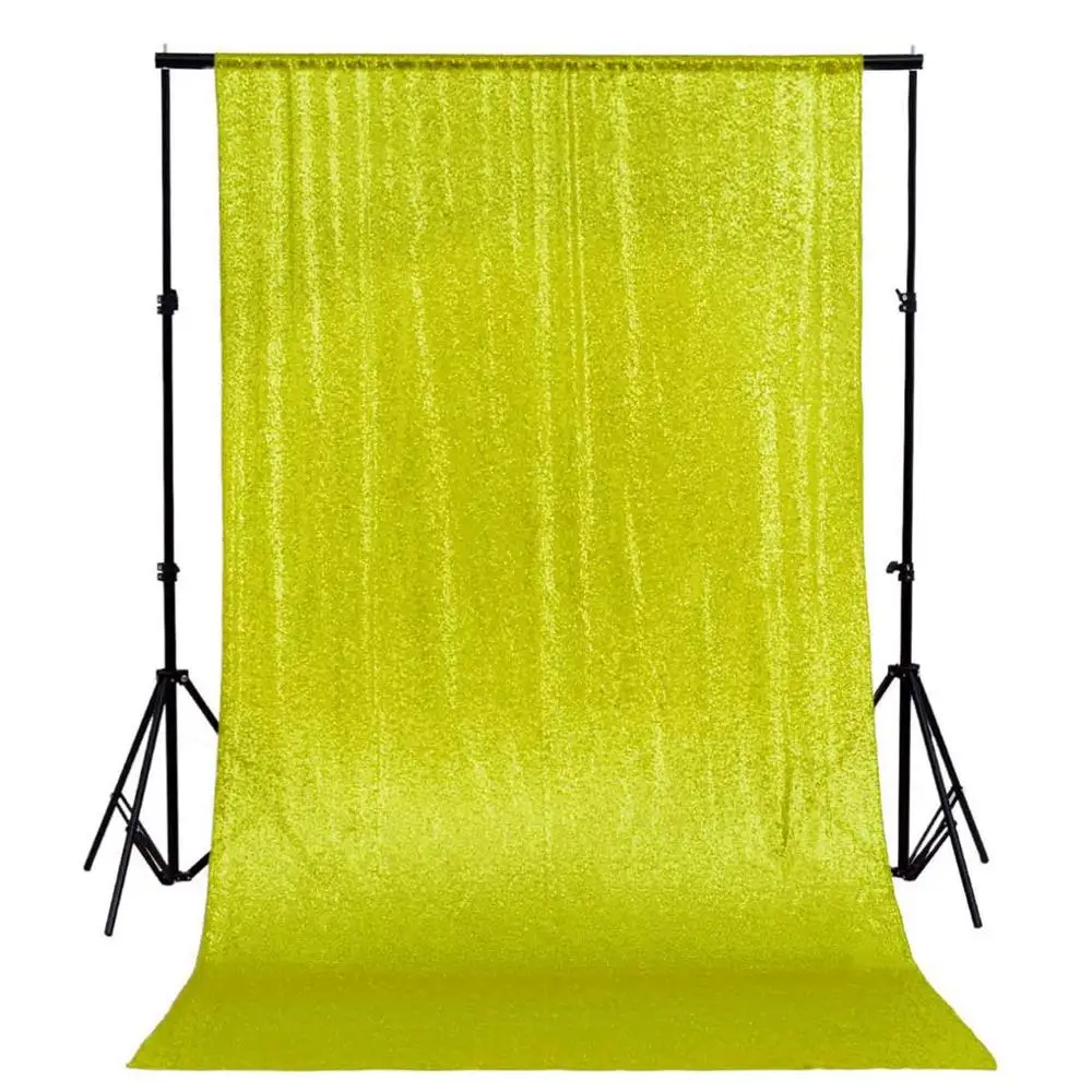 Lime Green Блесток фон занавес радужные Свадебные украшения белого цвета 24x120 дюймов фото фон занавес s сценический Backdrops-M190921 - Цвет: Lime Green
