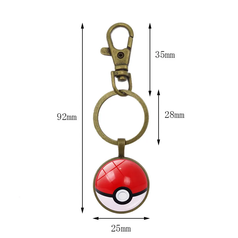 

Action Pokeball Time Gem Keychain Toys Pikachu Key Ring Pendant Time Stone Key Ring Love Ball Model Keychian Gift Toys for Child