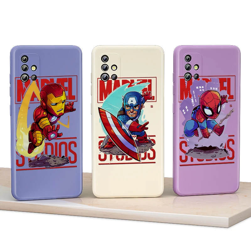 

Avengers Rally Liquid Silicone Soft For Samsung A91 A81 A71 A52S A52 A51 A32 A21S A12 A22 A03S A02S A01 Phone Case