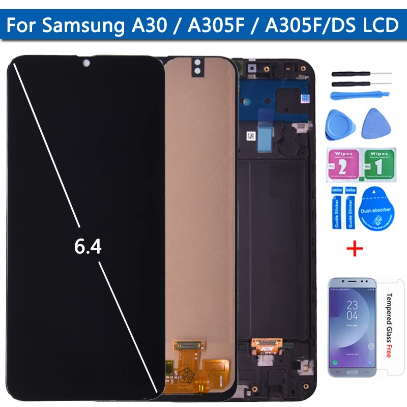 ЖК дисплей 6 4 дюйма для SAMSUNG GALAXY A30 A305DS A305FN A305G A305GN A305YN с сенсорным экраном и