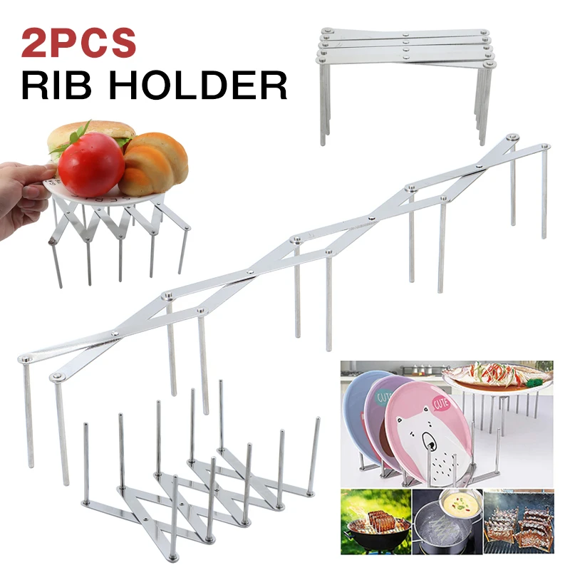 

2pcs Stainless Steel Kitchen Bakeware Lid Holder Adjustable Utensils Organizer Rack Stand Space Saving Kitchen Storage Tool