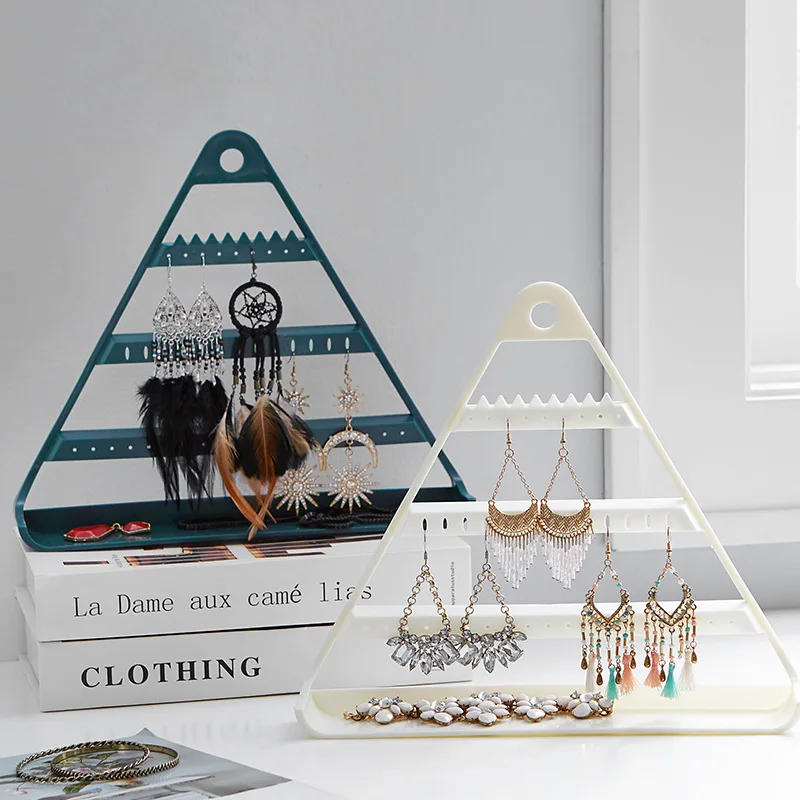 

Necklace Organizer Earrings Holder Dangler Display Rack Jewelry Storage Mutilayer Hanging Wall-Mounted Eardrop Plastic Container