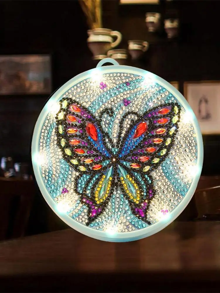 DIY алмазная живопись маленький Ночной светильник Бабочка слон кристальная лампа