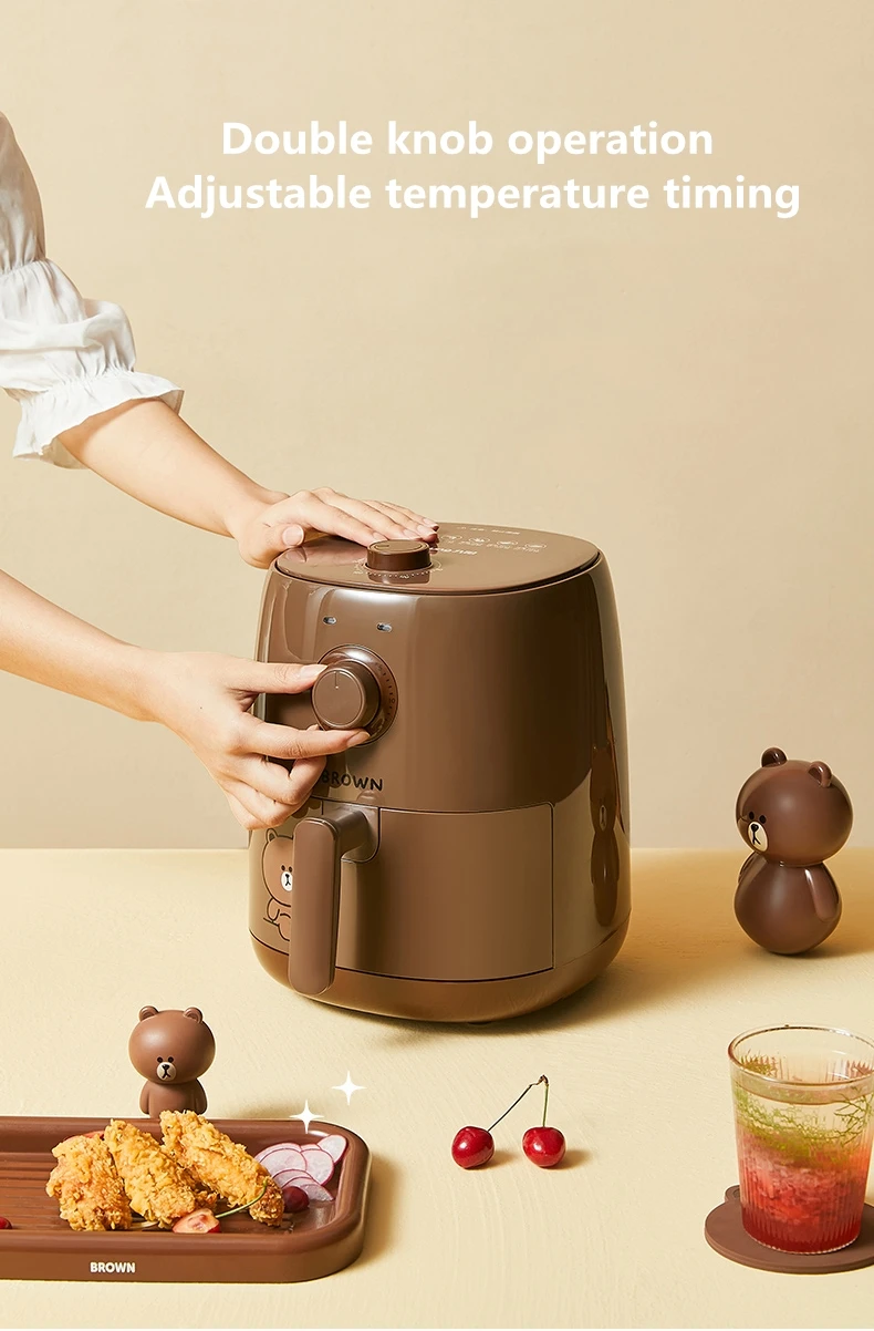 

2.6L Air Fryer Oil Free Health Fryer Cooker Multifunction 1300w Electric Deep Fryers Smart Adjustable Timing For French Fries