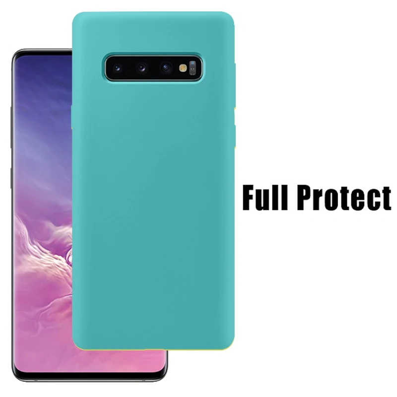 Для samsung S10 чехол, высокое качество, мягкий силикон, 360, полная защита, задняя крышка для samsung Galaxy S10 Plus S10e чехол - Цвет: Green