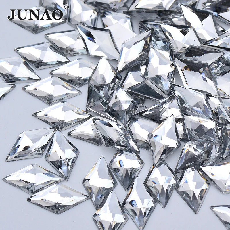 JUNAO 11x18 мм прозрачный AB Кристалл акриловые стразы с плоской задней частью не шитые