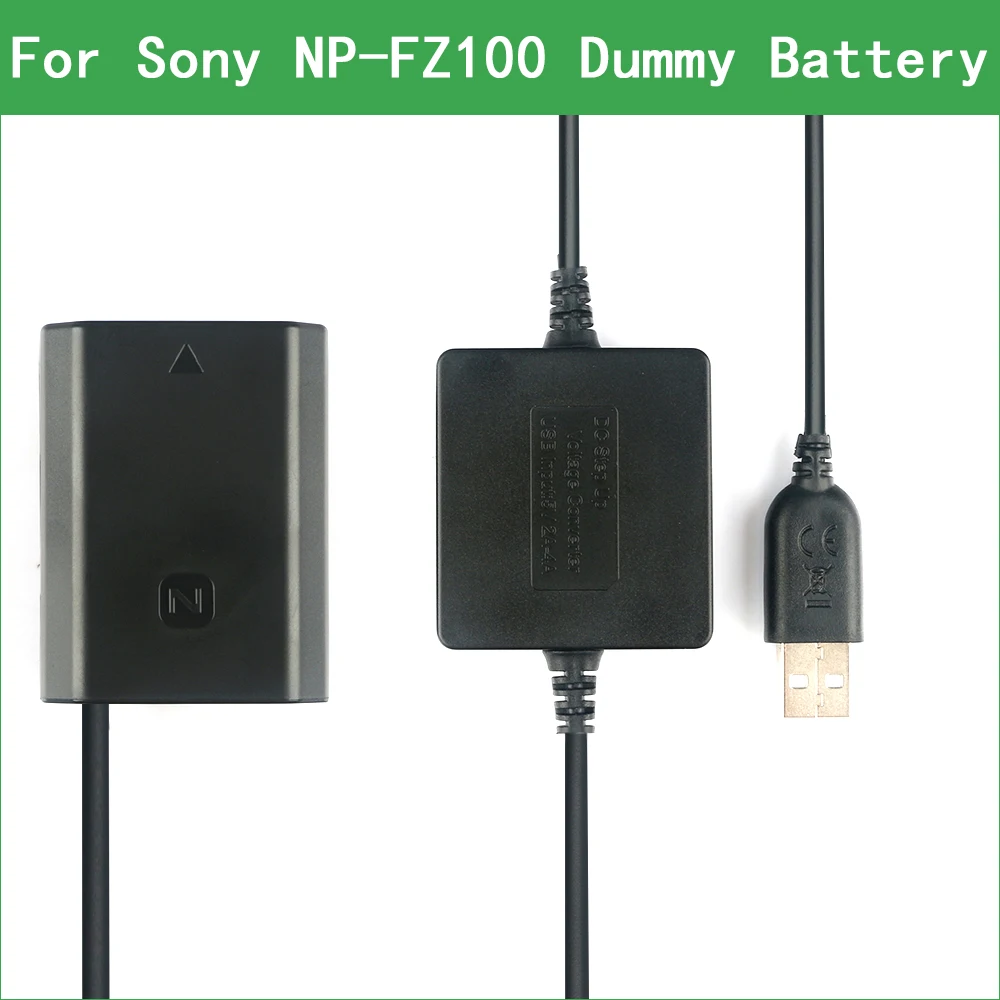 

NP-FZ100 NP FZ100 NPFZ100 Dummy Battery Power Bank USB Cable for Sony ILCE-a6600 a7c a7r4 a7m4 a7rm4 a7m3 a7s3 a9 a73 7rm3 a7r3