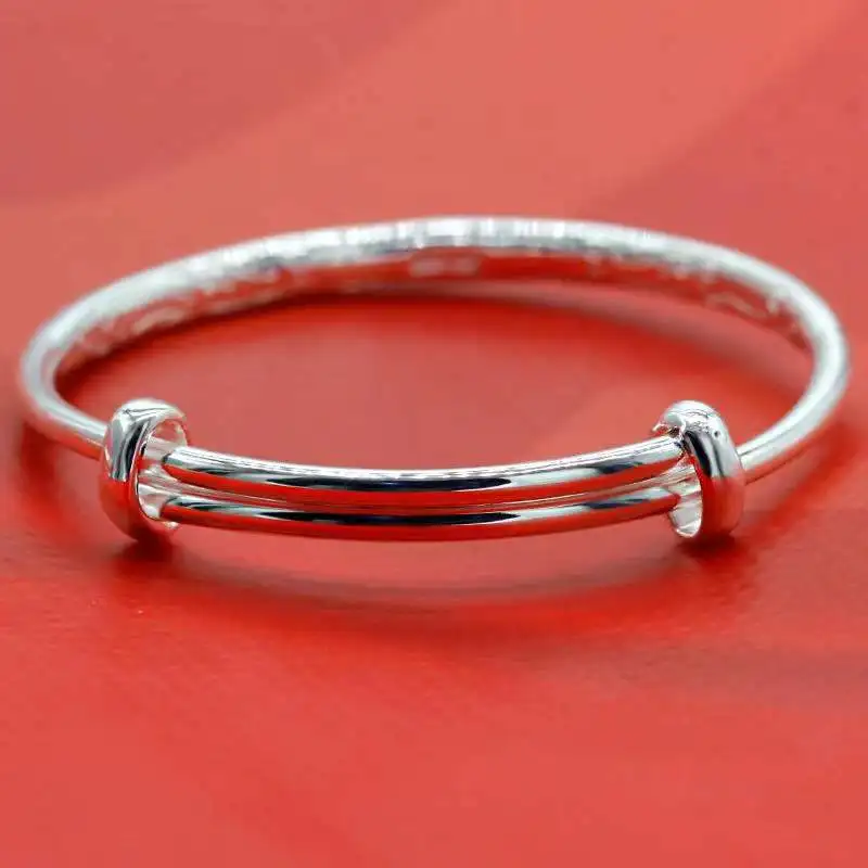 Браслет из серебра 9999 пробы с колокольчиком и надписью Благословение ребенка |