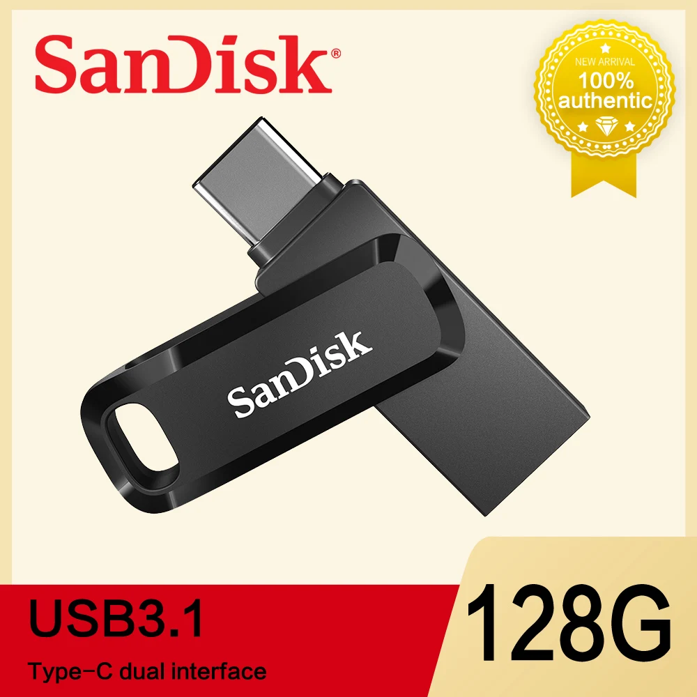 SanDisk Usb флэш-накопитель 32 Гб 64 Гб 128 Гб двойной интерфейс type-C мобильный двойной диск U диск Android OTG расширение поворотный