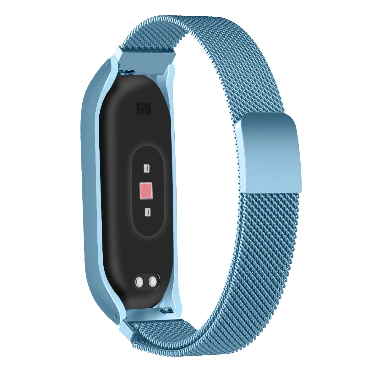 天空蓝 Сказочные Смарт-часы, браслет на запястье для Xiaomi mi, ремешок 3 pulseira, металлический нержавеющий ремешок для Xiaomi mi, браслет 4 correa mi band 3 4 - Цвет: 天空蓝