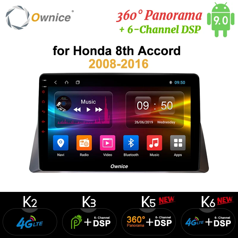 Ownice K1 K2 K3 Восьмиядерный Android 9 0 автомобильный DVD плеер для Honda Accord 8th 2008 2009 2010 2011 2012 GPS