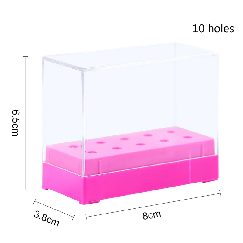 

1pc Acrylic Nail Drill Bit Storage Box Files Holder Empty Display Container Stand Nail Machine Case Cutter Manicure Accessories
