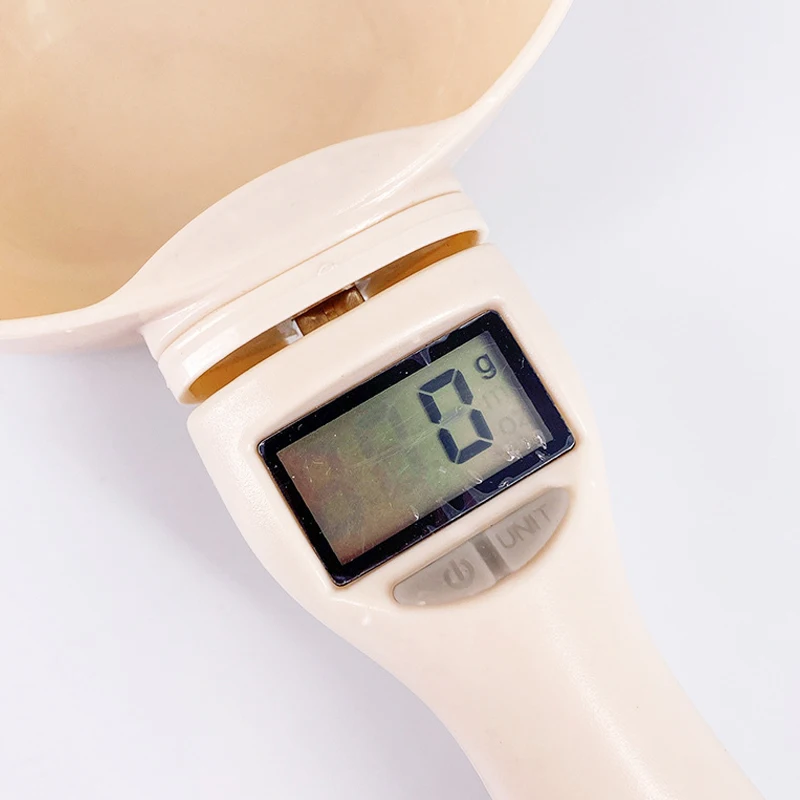 

Cute Pet Dog Food Measuring Cup Detachable Cat Food Scoop Scale Pet Feeder Bowl Kitchen Digital Scale Spoon With LCD Display