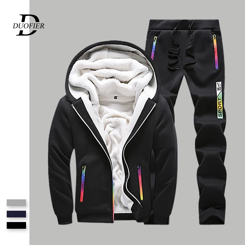 Мужской флисовый спортивный костюм повседневный теплый утепленный с капюшоном и