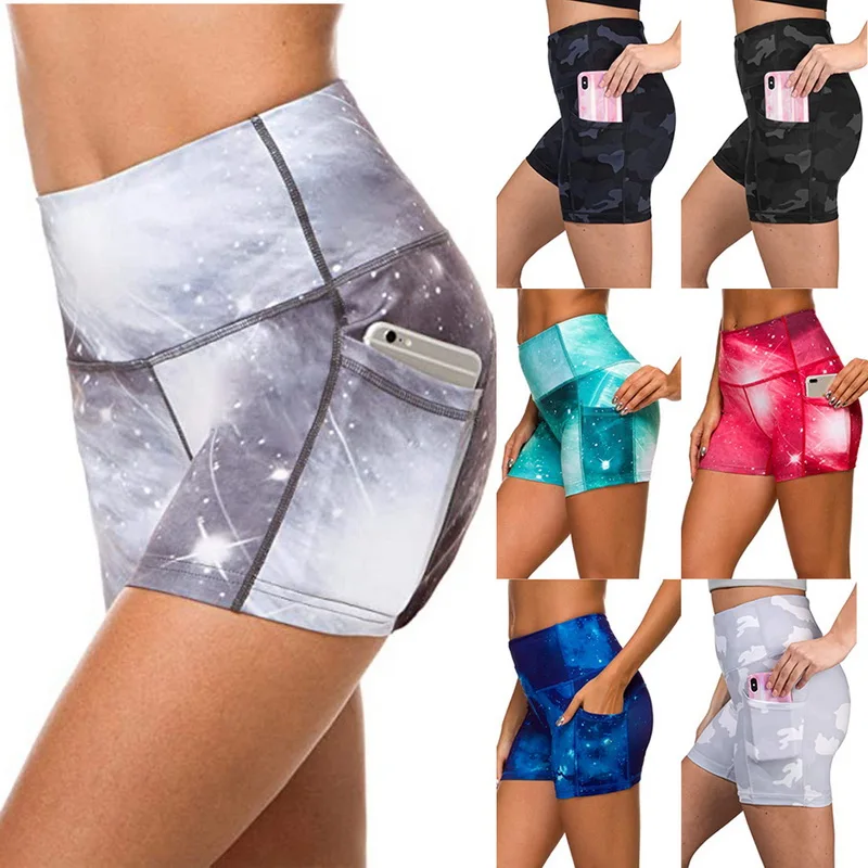 

Women High Waist Yoga Shorts Quick Dry Elastic Gym Running Short,Phone Pocket Push Up Hip Fitness Training Workout Short Legging