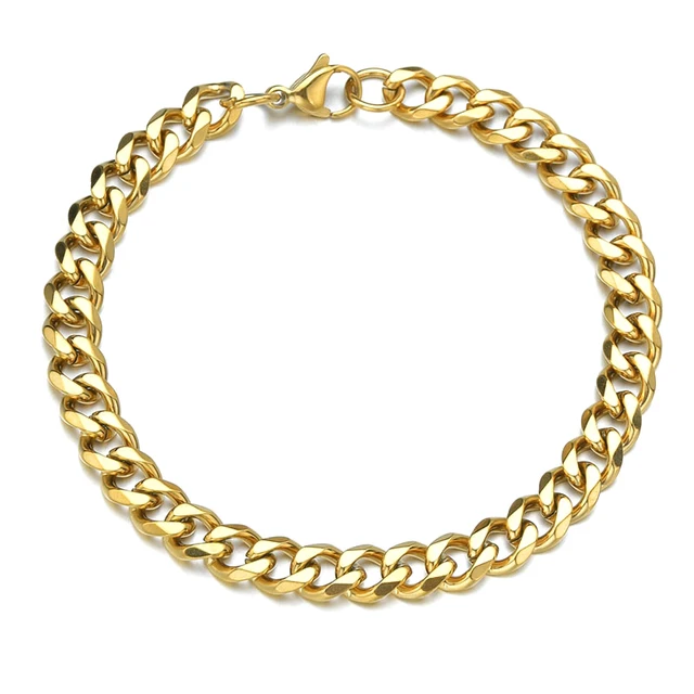 High Quality Stainless Steel Bracelets For Men Blank Color Punk Curb Cuban Link Chain Bracelets On the Hand Jewelry Gifts trend 4