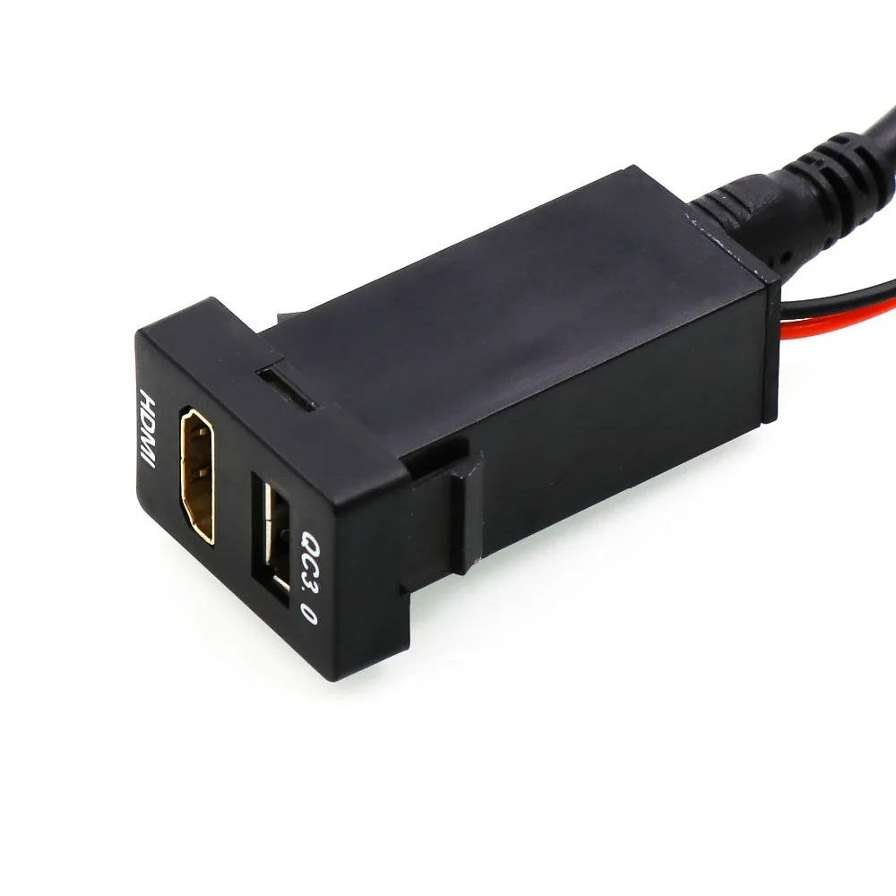 Автомобильное зарядное устройство QC3.0 с разъемом HDMI для TOYOTA Camry Corolla Yaris RAV4 eiz Land