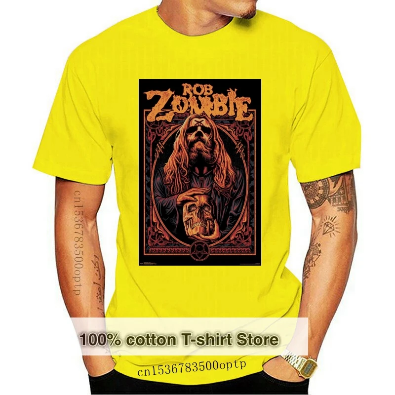 

Rob Zombie Warlock Rob Zombie T Shirt New 100% Authentic & Official Rare Short Sleeve Fashion Summer Printing Casual 011792