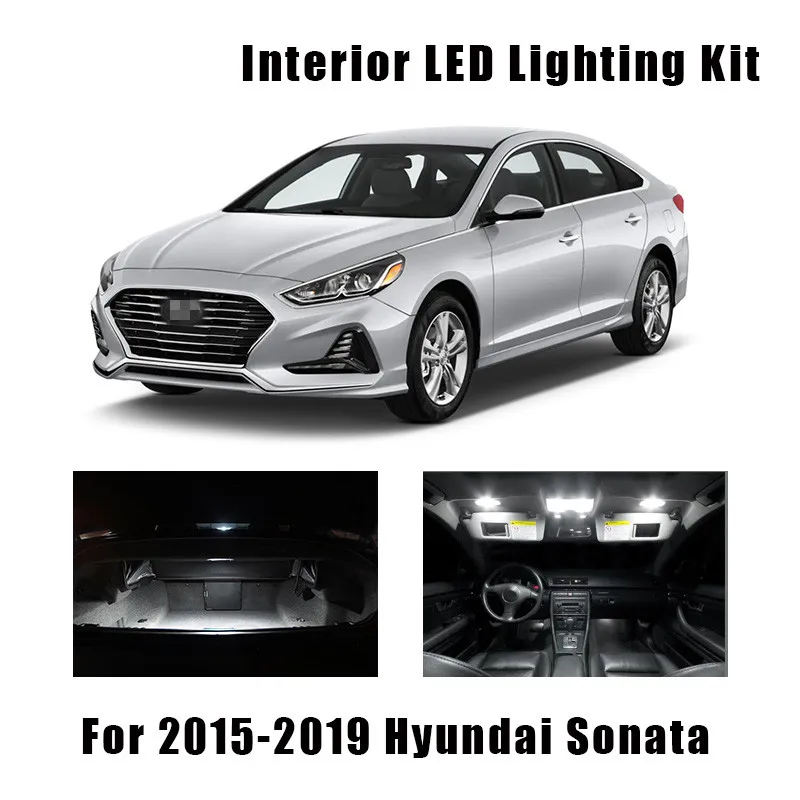 

11 Bulbs White LED Car Map Dome Ceiling Light Interior Kit For 2015-2017 2018 2019 Hyundai Sonata Trunk Cargo License Plate Lamp