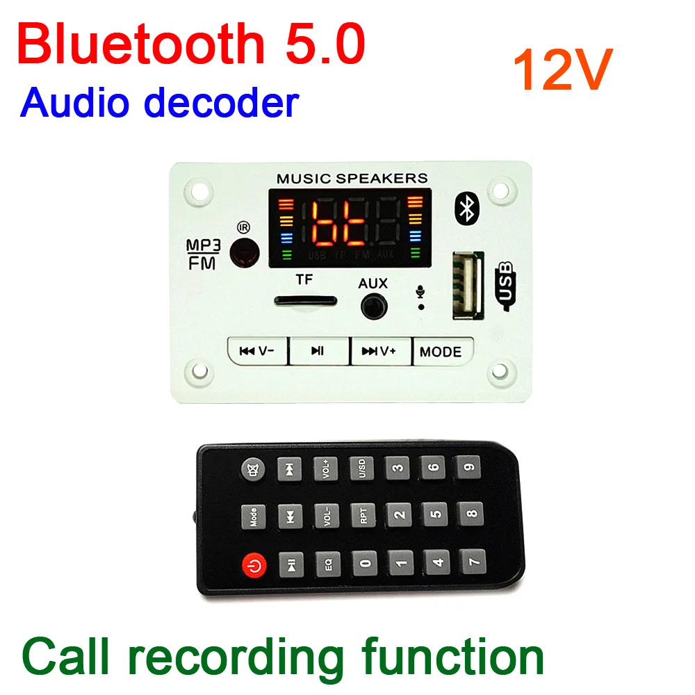 Плата аудио-декодера с цифровым дисплеем Bluetooth 5 0 USB TF FM-радио AUX mp3-плеер стерео