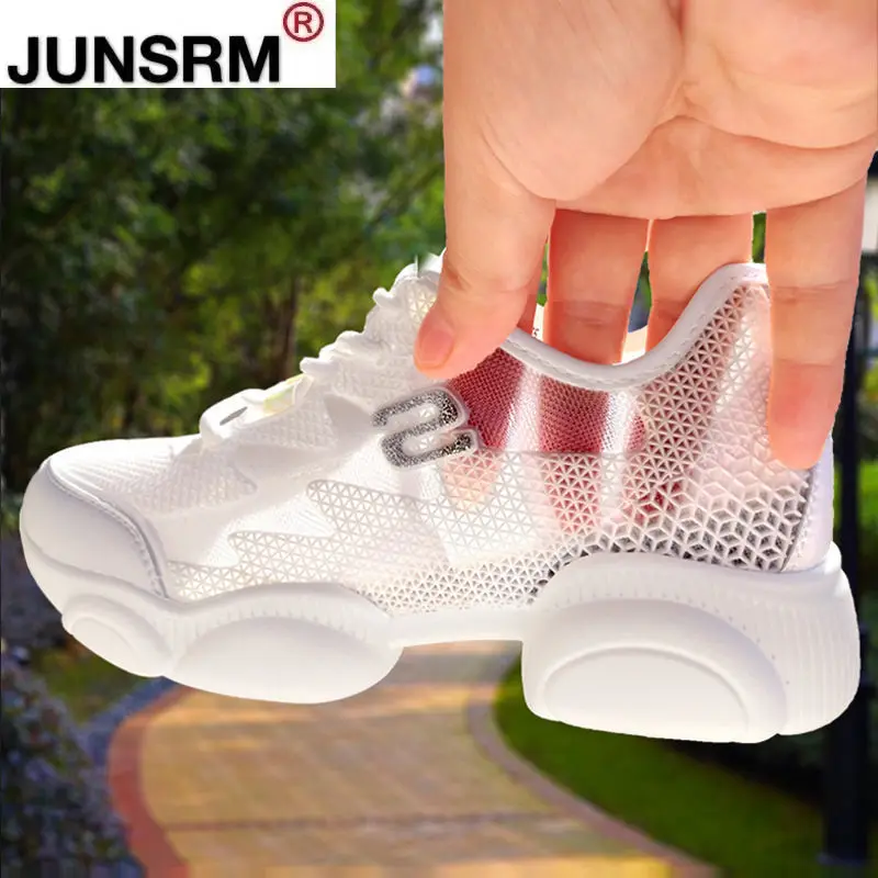 

2021 Spring Women Vulcanized Shoes Fashion Breathable Mesh Sneakers Lace-up Platform Casual Shoes Zapatos De Mujer Shoes Woman
