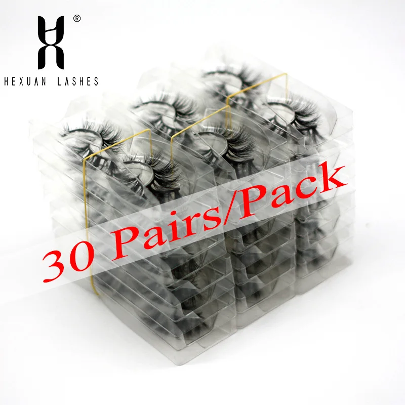 Hexuan ресницы оптом 30 пар/упак. 3D норковые с лотком без коробки 100% ручная работа