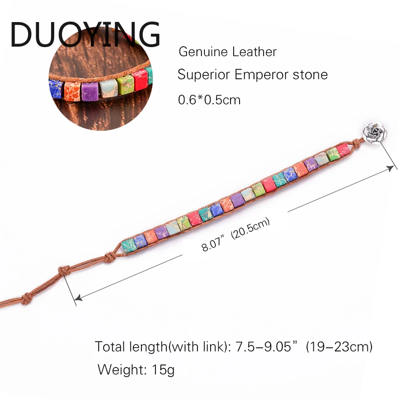 Браслет из натуральных камней ручной работы однослойный кожаный браслет бусин