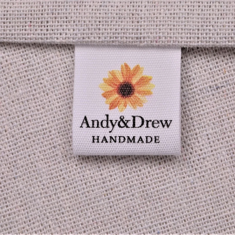 

Custom Clothing Labels - Personalized Brand Organic Cotton Ribbon Labels 25x70 mm Logo or Text Sewing DIY Labels 200 pcs