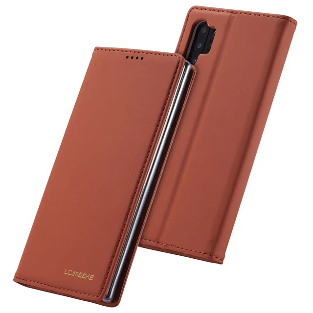 Brown Роскошный кожаный чехол-книжка Note10plus, чехол-кошелек для samsung Galaxy S8, S9 Plus, S10, E, Note 9, 10+, 5G, подставка для карт, чехол для телефона - Цвет: Brown