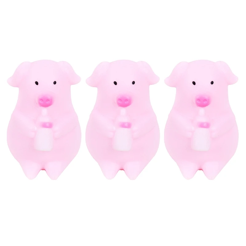 

3 Pcs Cute Piggy Stress Relief Set Portable Pinch Squeezing Toy Mini Party Gifts