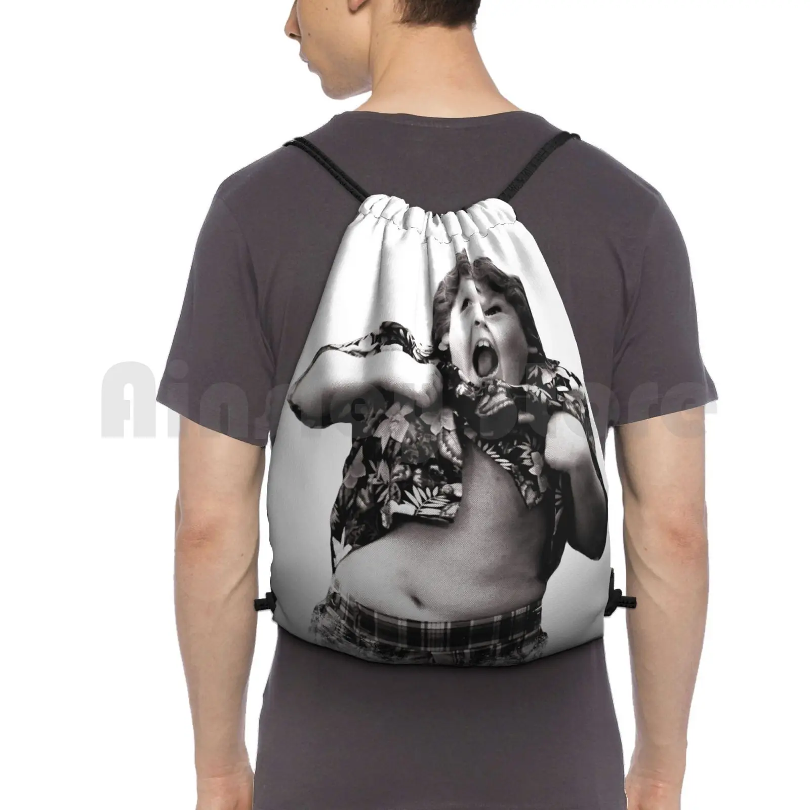 

Goonies Backpack Drawstring Bags Gym Bag Waterproof Goonies The Goonies Meme Showing Belly Movie Cinema Cult Movie Old