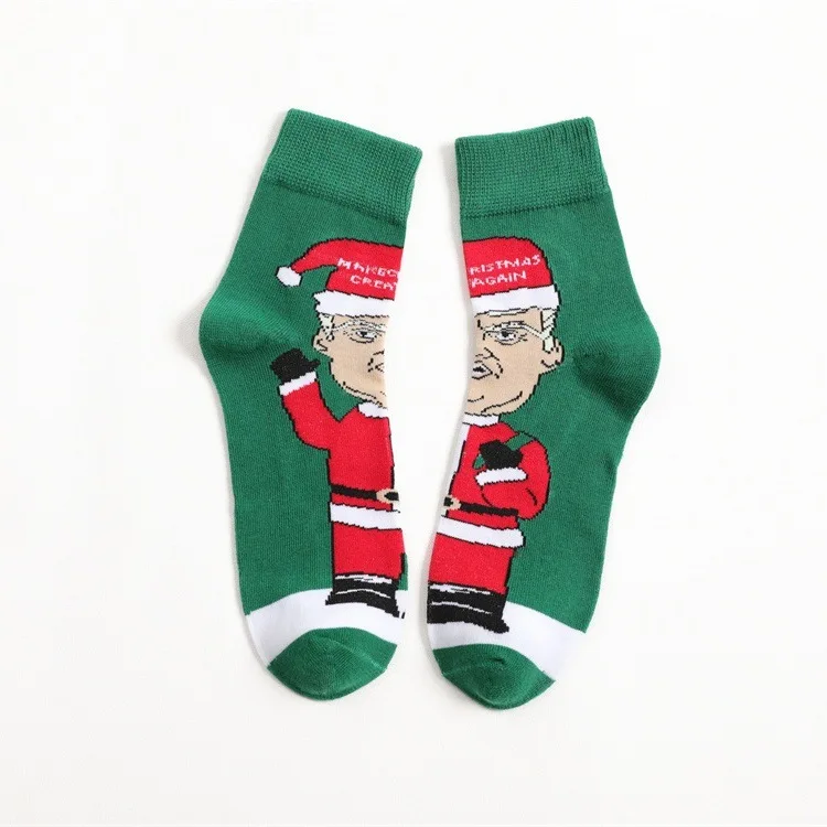 1 пара забавные носки с принтом Дональда Трампа для детей и взрослых | Женская