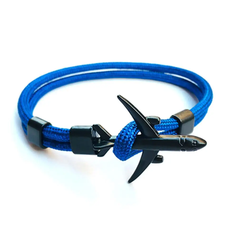 Модный самолет браслет с якорем для мужчин CharRope Chain Para cord браслет мужской женский Air Force стиль обертывание металлические спортивные браслеты
