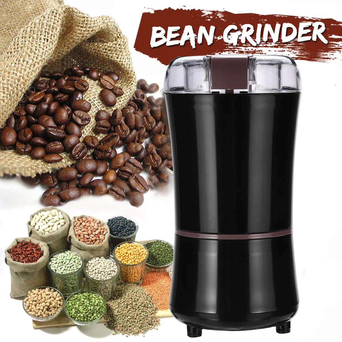 

Coffee Grinder Stainless Steel Nuts Beans Grains Mill Herbs Electric Grinding Machine Multifunctional Coffee Bean Grinding Home