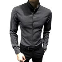 plus velvet mens striped shirt korean version of 2021 autumn long sleeve embroidered shirt casual slim jacket fashion handsome
