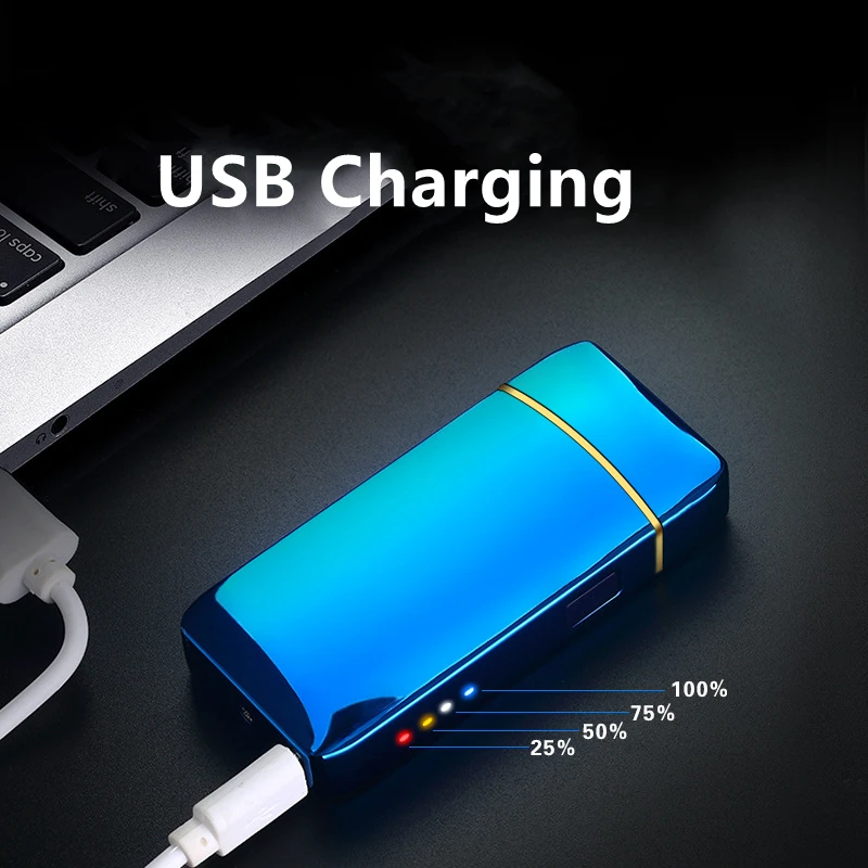 Ветрозащищенная электрическая зажигалка с двойной дугой плазменная USB-зарядкой