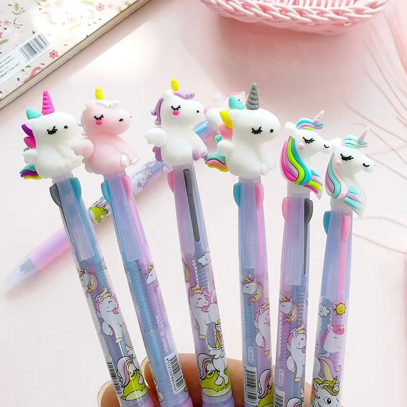 1 шт. мультяшный Единорог 3 в разноцветная шариковая ручка кавайная Радужная