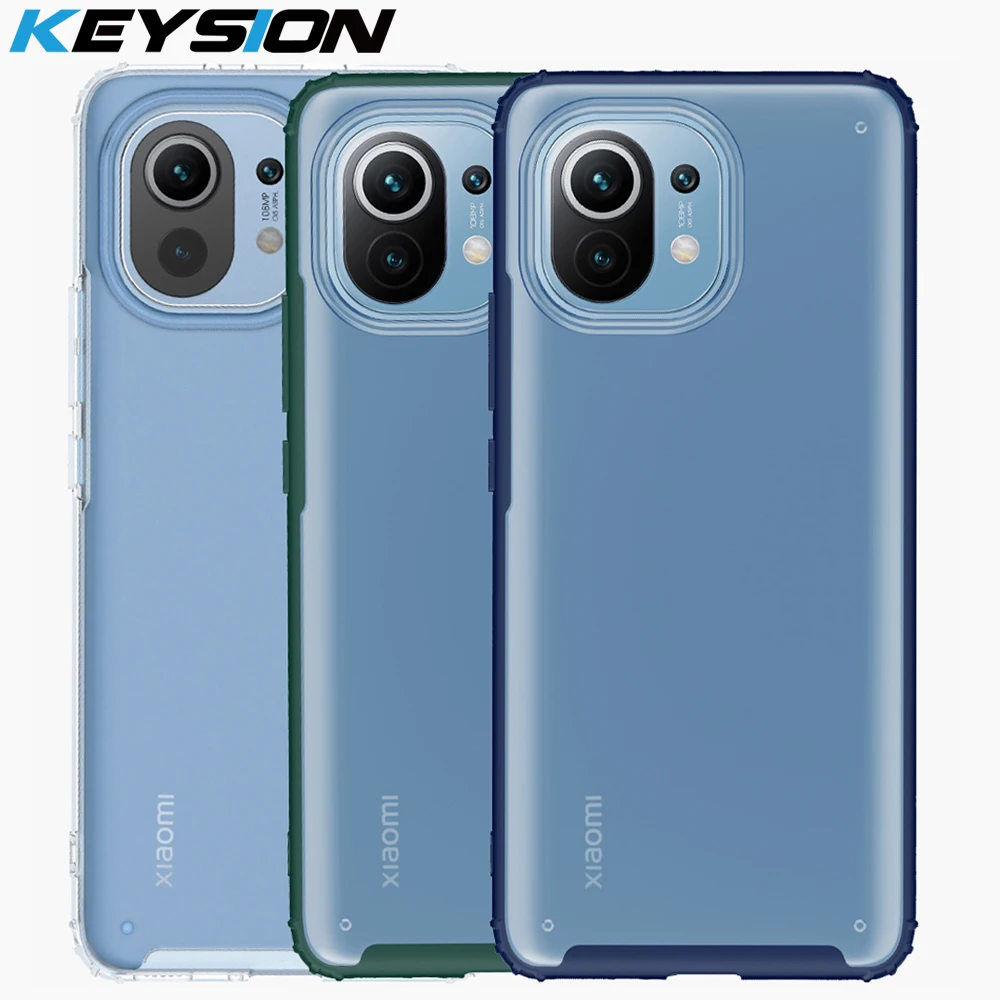 

KEYSION Fashion Matte Phone Case for Xiaomi Mi 11 5G Transparent Shockproof Phone Back Cover for Xiaomi Mi 11