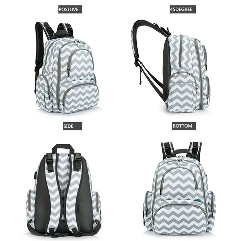 

Mummy Maternity Nappy Diaper Bag Large Capacity Backpack Baby Nursing with Insulated Pocket Changing Pad